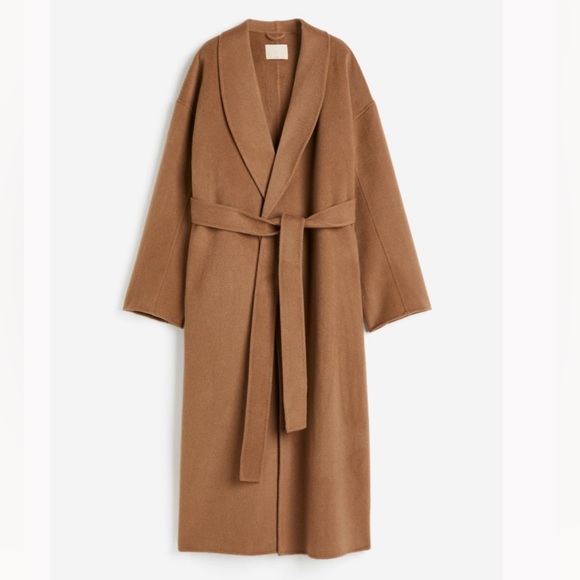 Zara Brown 100% Wool Oversized Coat - Picture 5 of 11